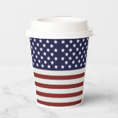 Amerikanische Flagge - amerikanisches Muster Pappbecher (Rückseite)