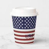 Amerikanische Flagge - amerikanisches Muster Pappbecher (Vorderseite)
