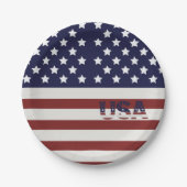 Amerikanische Flagge - amerikanisches Muster Pappteller (Vorderseite)