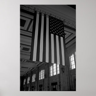 Amerikanische Flagge an der Gewerkschaft Poster
