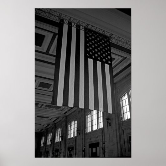 Amerikanische Flagge an der Gewerkschaft Poster (Vorne)