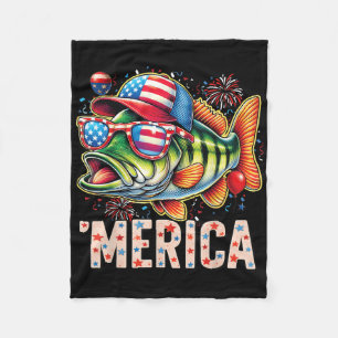 Amerikanische Flagge Angelfreunde Fischer Lustiger Fleecedecke