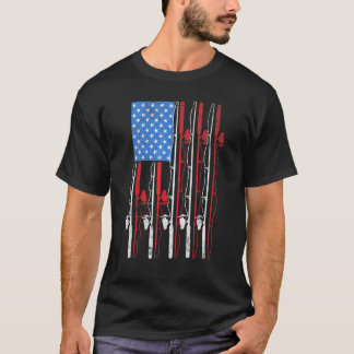 Amerikanische Flagge Angeln Patriotischer Fischer T-Shirt