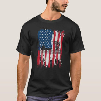 Amerikanische Flagge Angeln Vintage-Angeln Usa M T-Shirt