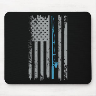 Amerikanische Flagge Angeln Vintage Fischer  Mousepad