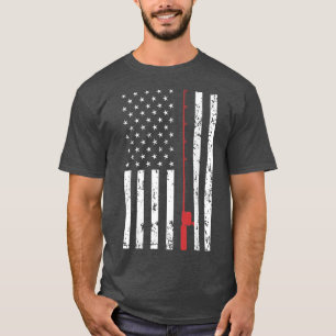 Amerikanische Flagge AngelnVintage-Angeln72 T-Shirt
