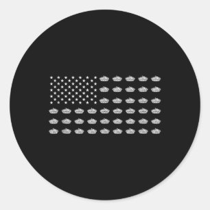Amerikanische Flagge Apfelkuchen USA Patriotismus Runder Aufkleber
