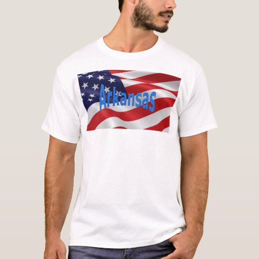 Amerikanische Flagge Arkansas T-Shirt (Vorderseite)