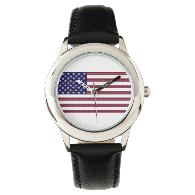 Amerikanische Flagge Armbanduhr (Vorderseite)
