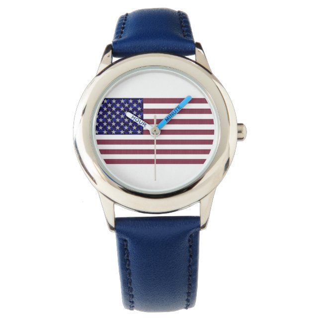 Amerikanische Flagge Armbanduhr (Vorderseite)