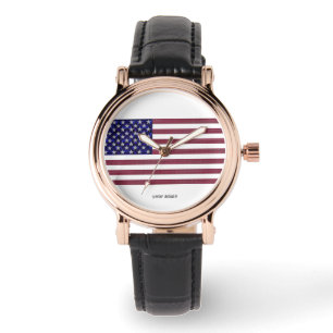 Amerikanische Flagge Armbanduhr