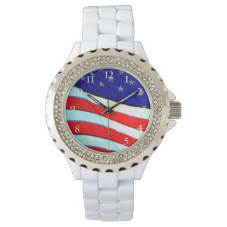 Amerikanische Flagge Armbanduhr