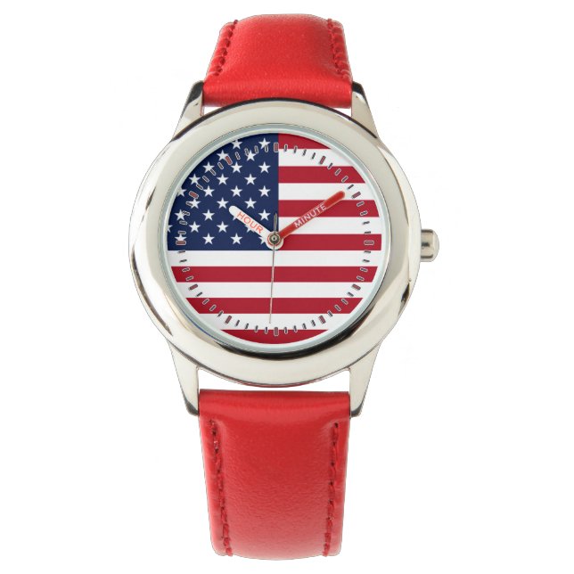 Amerikanische Flagge Armbanduhr (Vorderseite)
