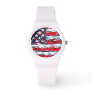 Amerikanische Flagge Armbanduhr