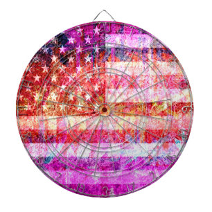 Amerikanische Flagge Art Grunge #4 Dartscheibe