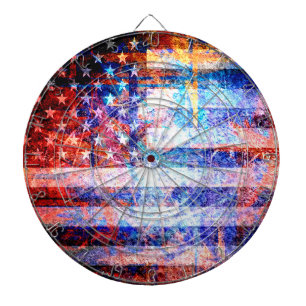 Amerikanische Flagge Art Grunge Dartscheibe