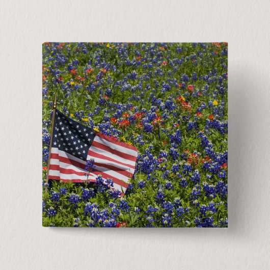 Amerikanische Flagge auf dem Gebiet blauer Mützen, Button (Vorderseite)