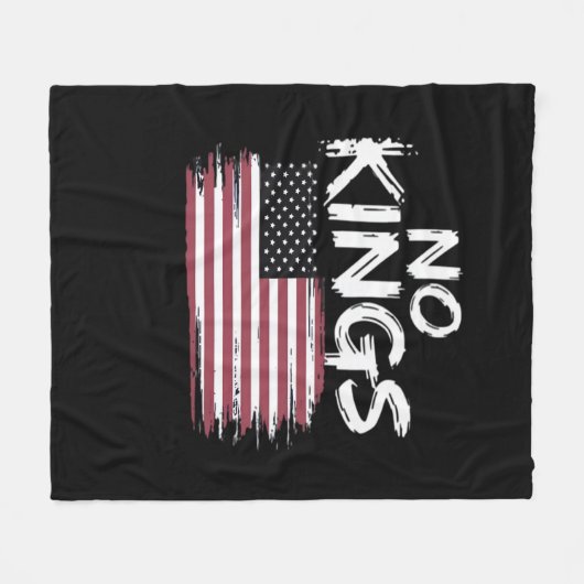 Amerikanische Flagge auf dem Kopf Distressed No Ki Fleecedecke (Vorderseite (Horizontal))