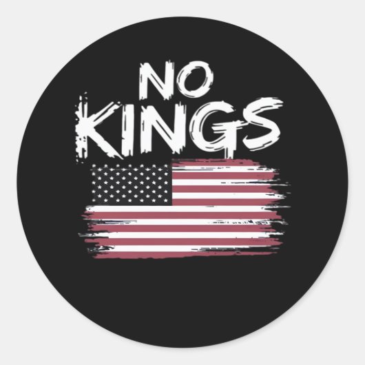 Amerikanische Flagge auf dem Kopf Distressed No Ki Runder Aufkleber (Vorderseite)