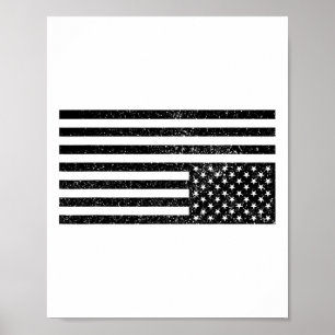 Amerikanische Flagge auf dem Kopf Poster