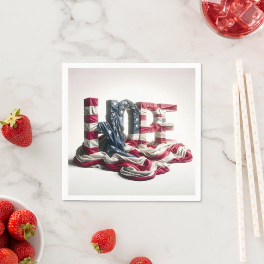 Amerikanische Flagge auf der HOPE Serviette (Beispiel)