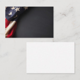 Amerikanische Flagge auf der Tafel Visitenkarte