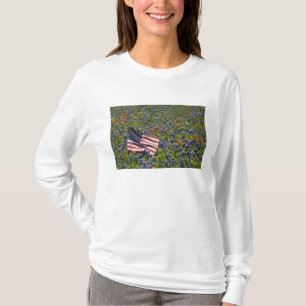 Amerikanische Flagge auf einem Feld aus blauen Bon T-Shirt