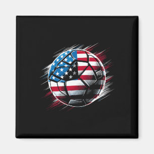 Amerikanische Flagge auf Fußball _1 Magnet