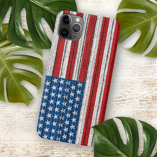 Amerikanische Flagge auf gewittertem Holzplanmuste Case-Mate iPhone Hülle