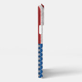 Amerikanische Flagge auf gewittertem Holzplanmuste iPhone Hülle (Rechte Seite)