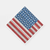 Amerikanische Flagge auf gewittertem Holzplanmuste Serviette (Ecke)
