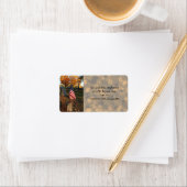 Amerikanische Flagge auf historischem Grabzeichen Adressaufkleber (Insitu)