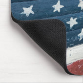 Amerikanische Flagge auf Holz bemalt Mousepad (Ecke)