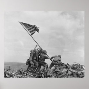 Amerikanische Flagge auf Iwojima (1945) anheben Poster