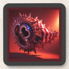 Amerikanische Flagge auf Mandelbrot Tube gelegt Getränkeuntersetzer