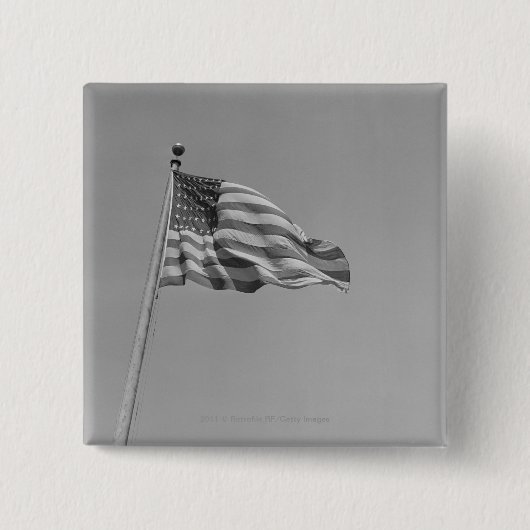 Amerikanische Flagge auf Mast Button (Vorderseite)