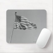 Amerikanische Flagge auf Mast Mousepad (Mit Mouse)