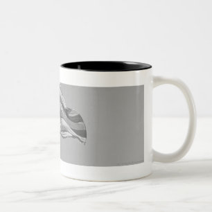 Amerikanische Flagge auf Mast Zweifarbige Tasse