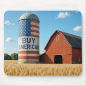 Amerikanische Flagge auf Stallsilo Mousepad (Vorne)