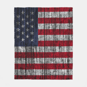 Amerikanische Flagge auf Zaunhintergrund.4., abs Fleecedecke