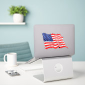 Amerikanische Flagge Aufkleber (Laptop auf Schreibtisch)
