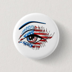Amerikanische Flagge Auge, Patriotische Sublimatio Button