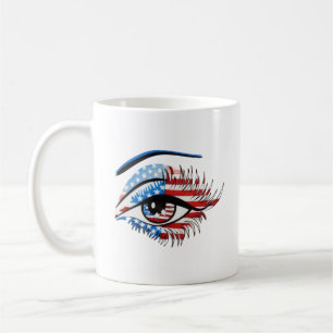Amerikanische Flagge Auge, Patriotische Sublimatio Kaffeetasse