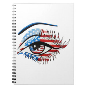 Amerikanische Flagge Auge, Patriotische Sublimatio Notizblock
