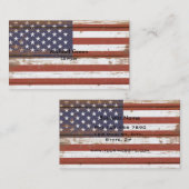 Amerikanische Flagge aus Holz Visitenkarte (Vorne/Hinten)