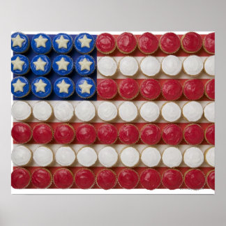 Amerikanische Flagge aus Kuchen Poster