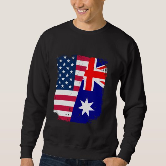 Amerikanische Flagge AUSTRALIEN Freundschaft Land Sweatshirt (Vorderseite)
