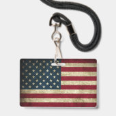 Amerikanische Flagge Ausweis (Front with Lanyard)