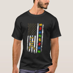 Amerikanische Flagge Autismus-Bewusstsein Mom Dad T-Shirt