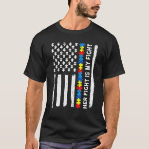 Amerikanische Flagge Autismus Bewusstsein Puzzle i T-Shirt